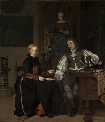Junges Paar beim Frühstück von Gabriel Metsu